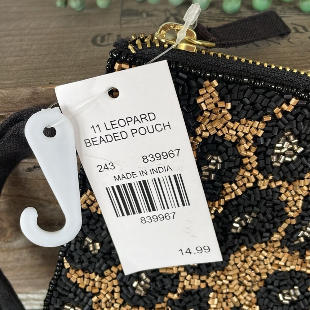 Leopard Print Beaded Clutch NWT - Picture 4 of 5